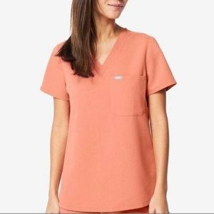 FIGS Coral Catarina Scrub Top